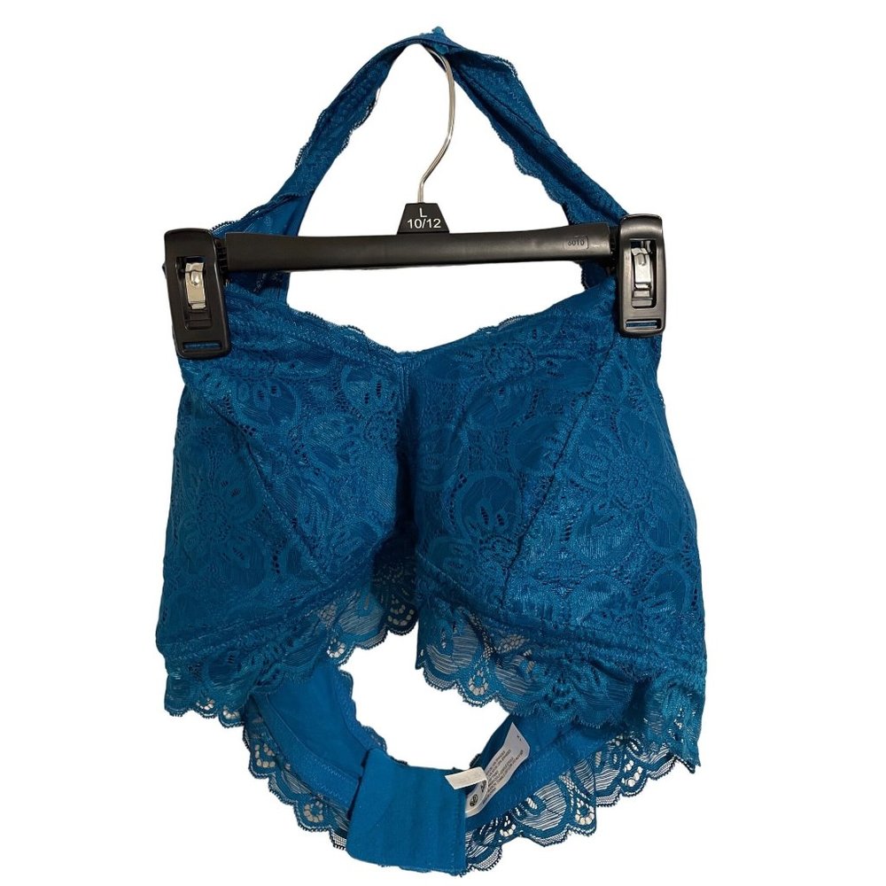 Blake & Co. Women's Blue Lace Halter Bralette 1X